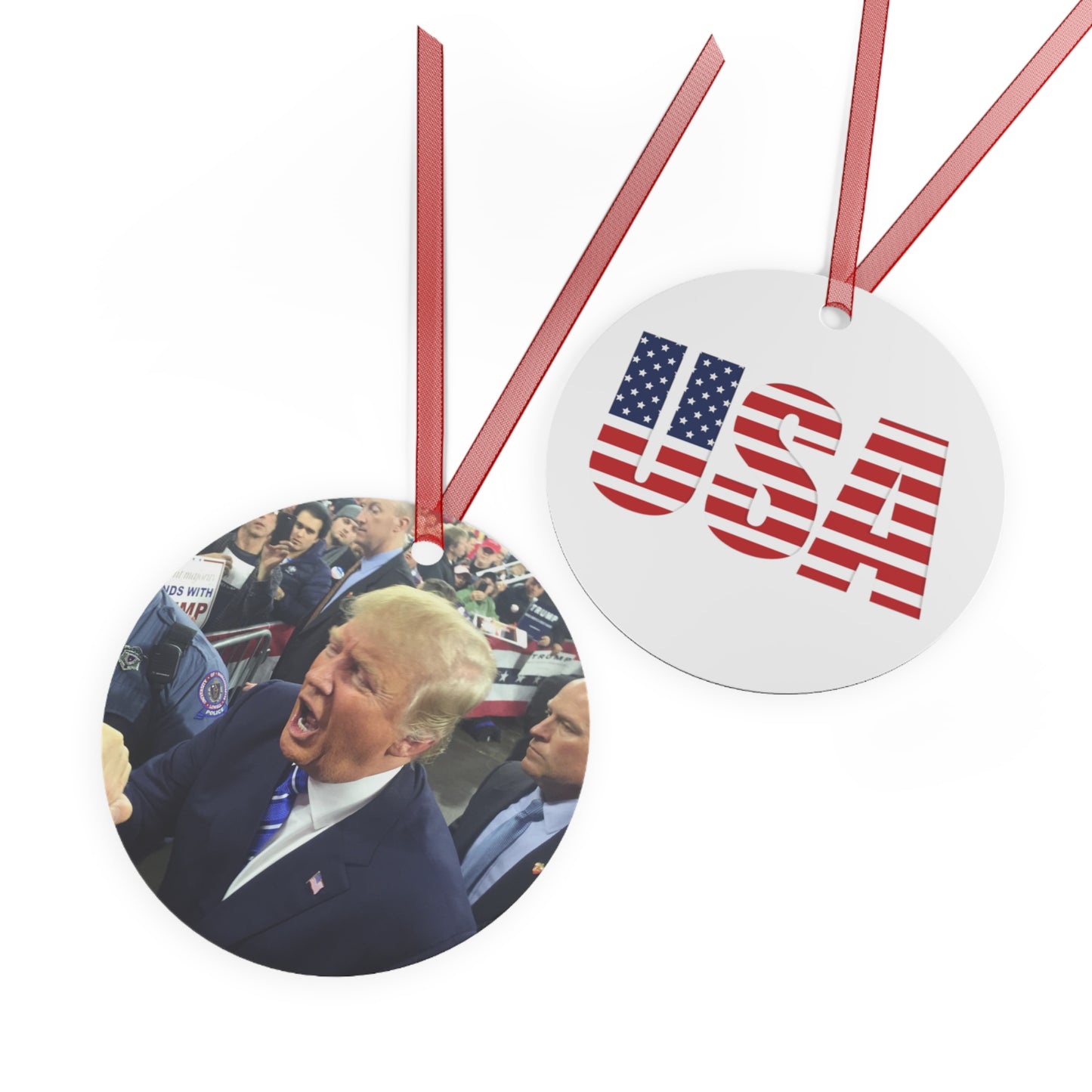 Custom Trump-USA Aluminum Christmas Ornament