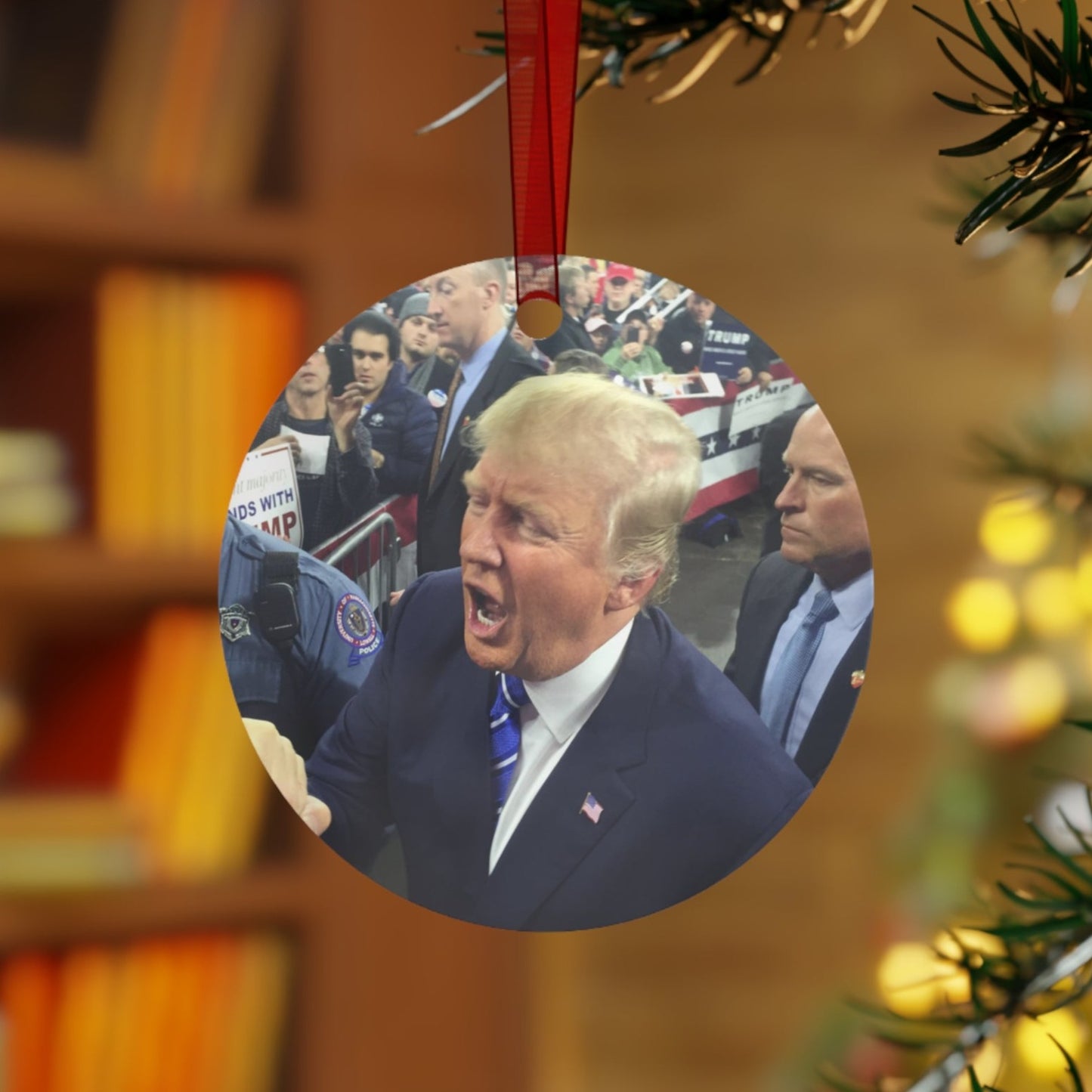 Custom Trump-USA Aluminum Christmas Ornament