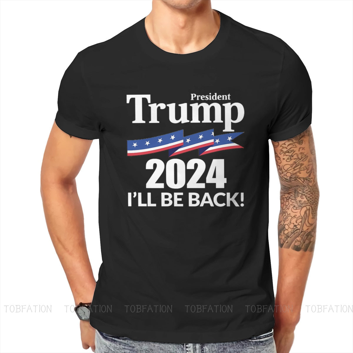 Trump 2024 "I'll Be Back" T-Shirt - Cotton, Sizes to 6XL