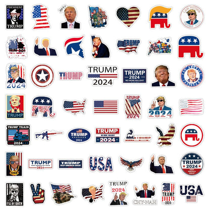 Trump 2024 Waterproof Stickers Decals 10 / 30 / 50 / 100 PACKS