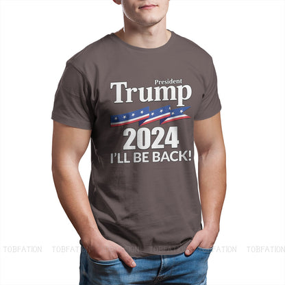 Trump 2024 "I'll Be Back" T-Shirt - Cotton, Sizes to 6XL