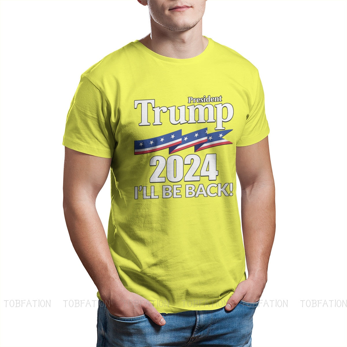 Trump 2024 "I'll Be Back" T-Shirt - Cotton, Sizes to 6XL