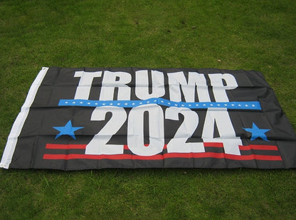 Trump 2024 Flag Polyester Banner / Flag Black