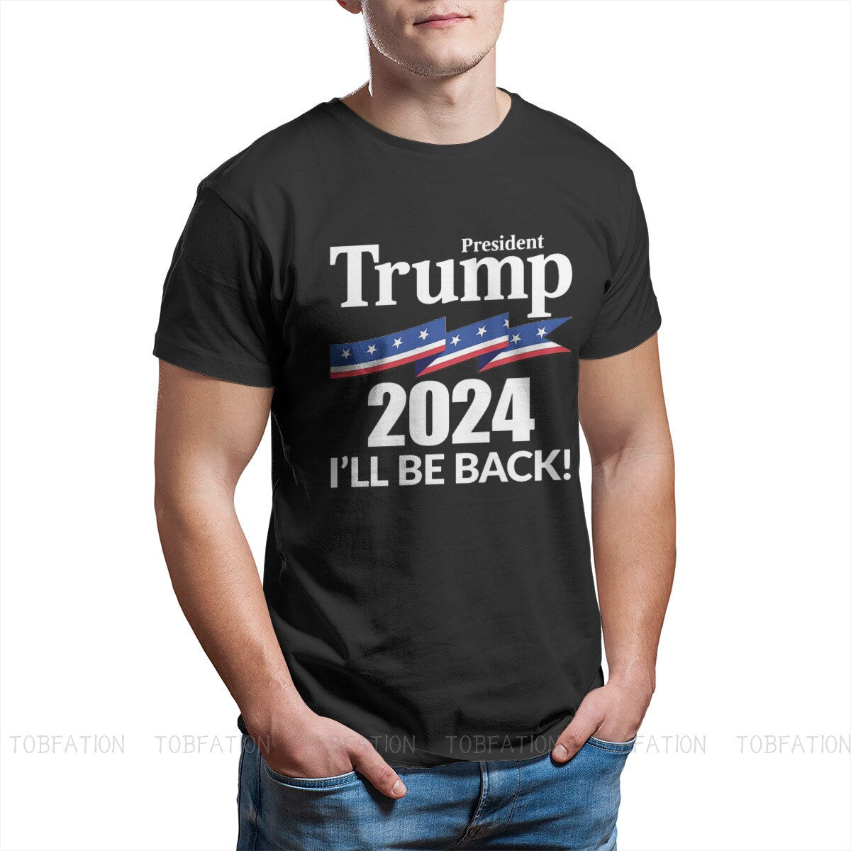 Trump 2024 "I'll Be Back" T-Shirt - Cotton, Sizes to 6XL