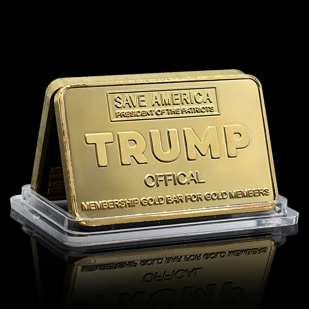 Trump 2024 replica Gold Bar with Signature and Unique Numbered Collectible