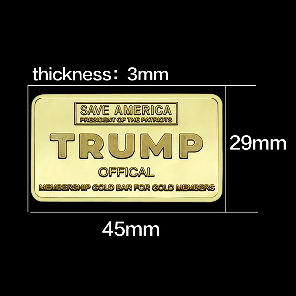 Trump 2024 replica Gold Bar with Signature and Unique Numbered Collectible