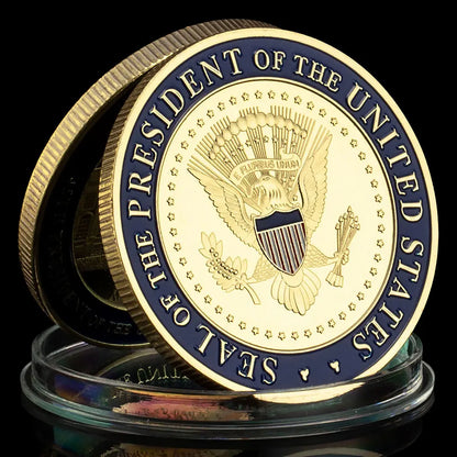 The White House Gold Plated Souvenir Coin 45th President Donald Trump Commemorative Coin