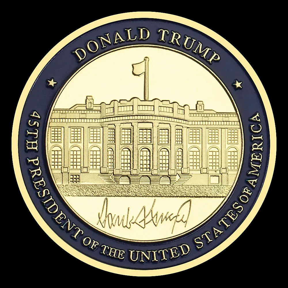 The White House Gold Plated Souvenir Coin 45th President Donald Trump Commemorative Coin