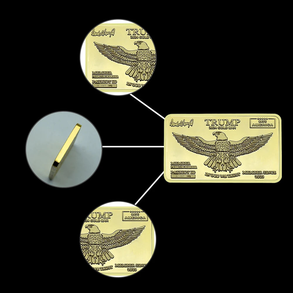 Trump 2024 replica Gold Bar with Signature and Unique Numbered Collectible