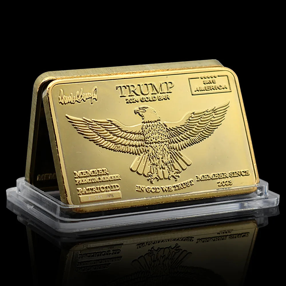 Trump 2024 replica Gold Bar with Signature and Unique Numbered Collectible