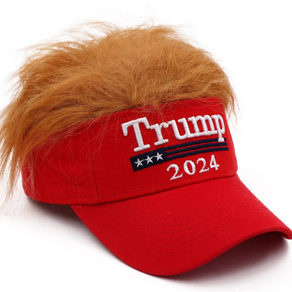 Trump 2024 Cap USA Baseball Cap Blonde Wig Embroidered Hat