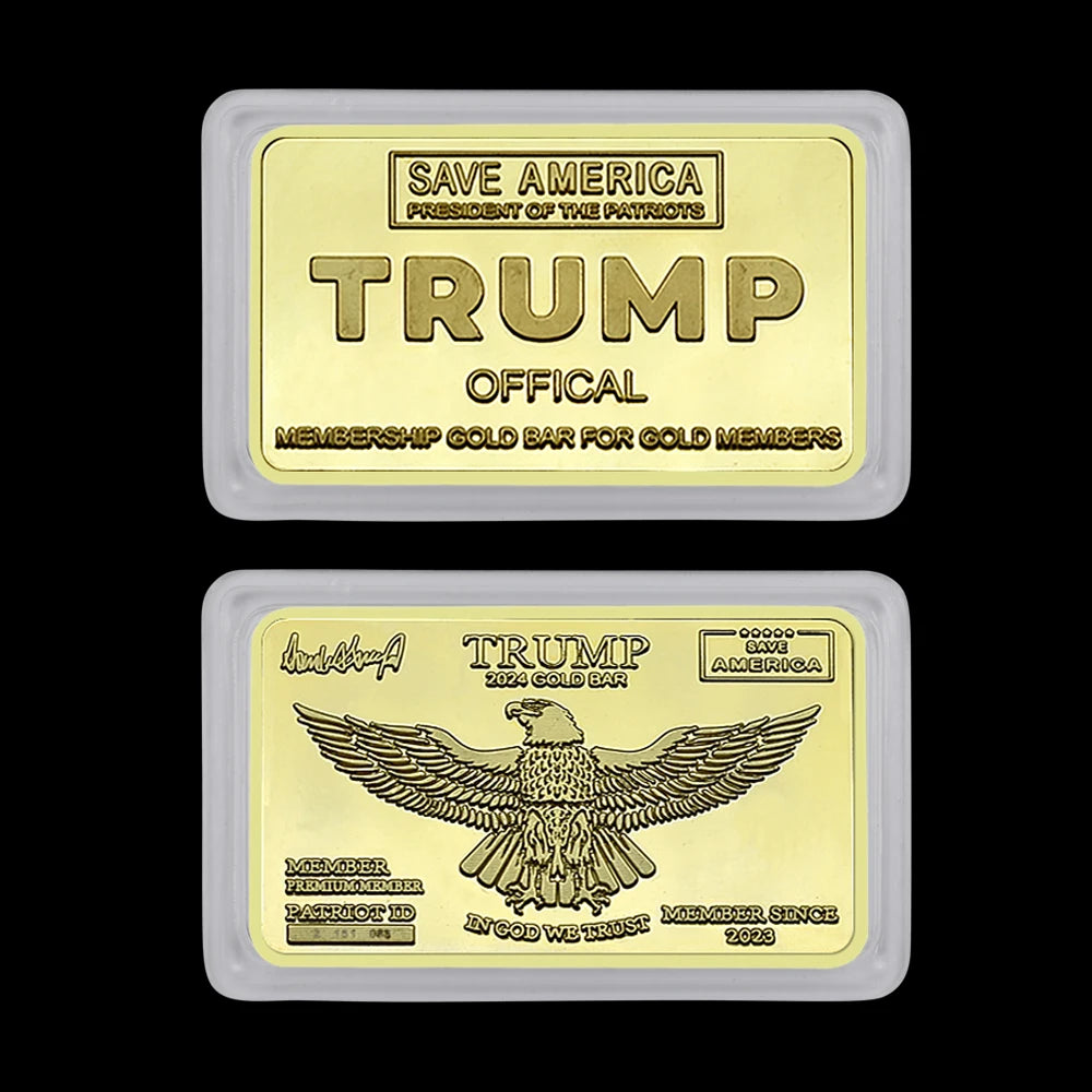 Trump 2024 replica Gold Bar with Signature and Unique Numbered Collectible