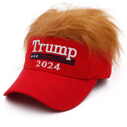 Trump 2024 Cap USA Baseball Cap Blonde Wig Embroidered Hat